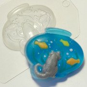 Пластиковая форма "Кот у аквариума"