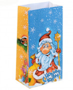 Пакет подарочный без ручек "С Новым годом, Дед Мороз", 10х19.5 см