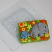 Пластиковая форма "Слоненок с мамой мульт"