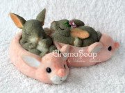 3D форма силиконовая "Кролики в тапочках" (предварительный заказ)