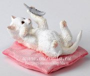 3D форма силиконовая "Котенок с пёрышком"
