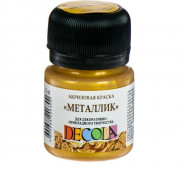 Краска акриловая Metallic 20 мл, ЗХК Decola, золотая