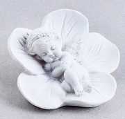 3D форма силиконовая "Малышка ангел в цветке"