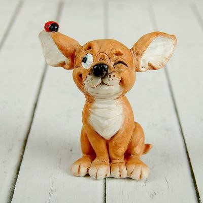 3D Форма силиконовая "Забавный щенок с божьей коровкой" (предварительный заказ)