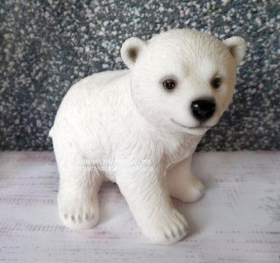 3D форма силиконовая "Белый медвежонок"