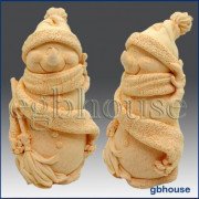 3D форма силиконовая "Снеговик в шарфе с метлой" (предварительный заказ)