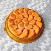 2D Форма силиконовая "Дольки мандаринов - круглая вставка в купол" (предварительный заказ)