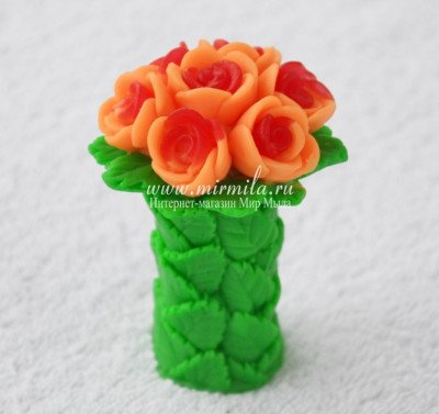 3D Форма силиконовая "Букет роз на высокой ножке" (предварительный заказ)