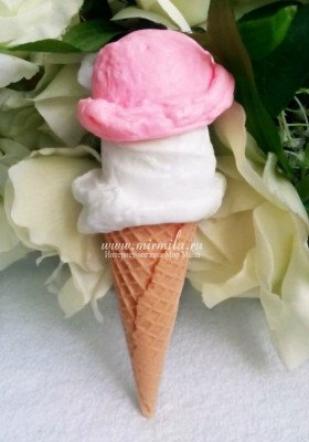 Форма силиконовая "Вафельный рожок с 2-мя шариками мороженого" - 3 формы (предварительный заказ)