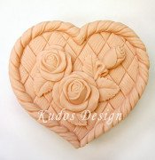 2D Форма силиконовая "Розы на плетеном сердце"