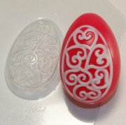 Пластиковая форма "Яйцо/орнамент сердечки-завитушки"