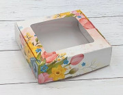 Коробка с окошком "Весенний букет", 10х10х3 см