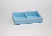 Коробка с делением на два мыла,15х9,5х4см,голубая