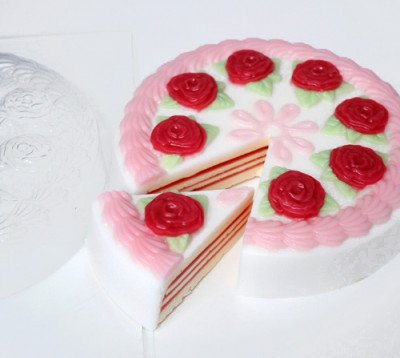 Пластиковая форма "Торт с розами под нарезку"