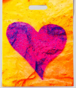 Пакет полиэтиленовый с вырубной ручкой "Сердце на песке", 31 х 40 см