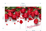 Открытка-обложка "Поздравляю! Розы"