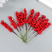 Декор "Веточка с ягодами" красный, набор 10 шт