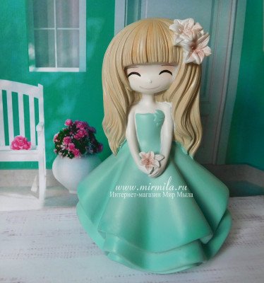 3D форма силиконовая "Девочка в платье №4"(предварительный заказ)