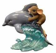 3D форма силиконовая "Мышонок на дельфине"