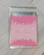 Пакеты "Снежинки" цвет розовый, с клеевым краем, 10х11 см