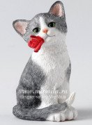 3D форма силиконовая "Котенок с розой" (предварительный заказ)
