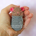 3D Форма силиконовая "Мышонок в пледике" (предварительный заказ)