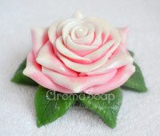 3D Форма силиконовая "Роза в листьях" (предварительный заказ)