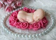 3D форма силиконовая "Младенец спящий в розах" (предварительный заказ)