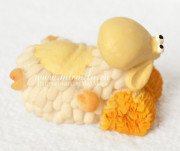 3D Форма силиконовая "Мини овечка на сене" (предварительный заказ)