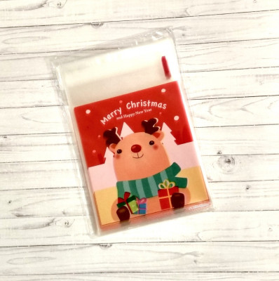 Пакеты "Merry Christmas №1" с клеевым краем, 10х10 см