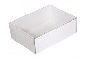 Коробка белая с прозрачной крышкой на два мыла, 155х110х045