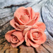 3D Форма силиконовая "Тройник роз Персик"
