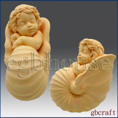 3D форма силиконовая "Младенец в ракушке" (предварительный заказ)