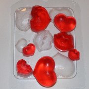 Пластиковая форма для мыла  Сердечки-поцелуйчики