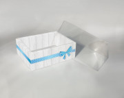 Коробка "С голубым бантом" на одно мыло 10,5х8,5х4,5см