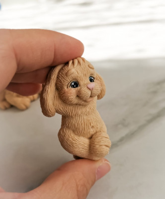 3D Форма силиконовая "Мини кролик отдыхает"