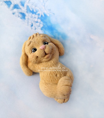 3D Форма силиконовая "Мини кролик отдыхает" (предварительный заказ)