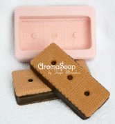 2D Форма силиконовая "Печенье с шоколадной прослойкой" (предварительный заказ)