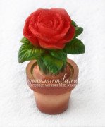 3D Форма силиконовая "Роза в горшочке" (предварительный заказ)