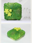 2D Форма силиконовая "Конверт из листьев с цветами"