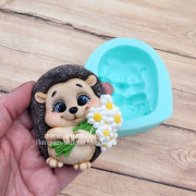 Форма силиконовая "2D Ёжик с ромашками"