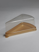 Пластиковая упаковка для тортиков, золотое дно, 9х12,5х6,5 см