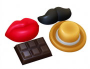 Пластиковая форма "Усы, губы, шоколад, шляпа"