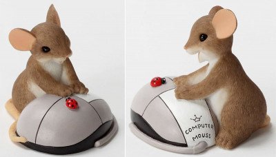 3D форма силиконовая "Мышонок с компьютерной мышкой"