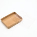 Коробка гофрированная Крафт с прозрачной крышкой 14 х 10,5 х 2,5 см