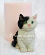 3D форма силиконовая "Задумчивый кот" (предварительный заказ)