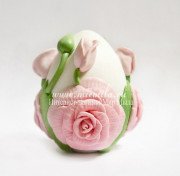 3D Форма силиконовая "Яйцо с розами" (предварительный заказ)