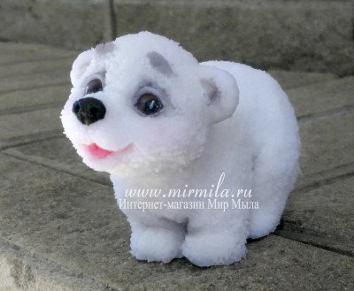 3D Форма силиконовая "Пушистый полярный медвежонок"
